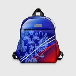 Детский рюкзак Герб России и градиент бело-сине-красный, цвет: 3D-принт