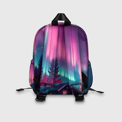 Детский рюкзак Лиловое сияние над лесом / 3D-принт – фото 2