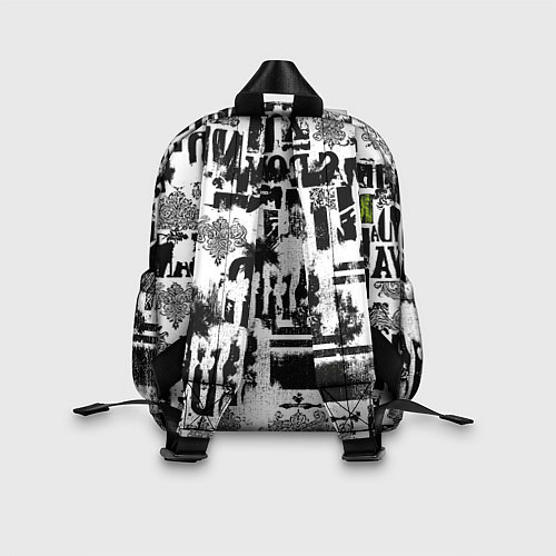 Детский рюкзак Pattern with inscriptions hustle sand boy / 3D-принт – фото 2