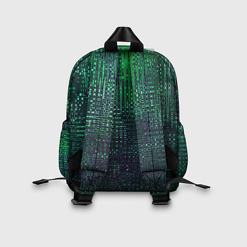 Детский рюкзак Текстурный тёмный сине-зелёный / 3D-принт – фото 2