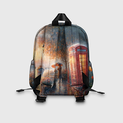 Детский рюкзак Красная телефонная будка на набережной / 3D-принт – фото 2