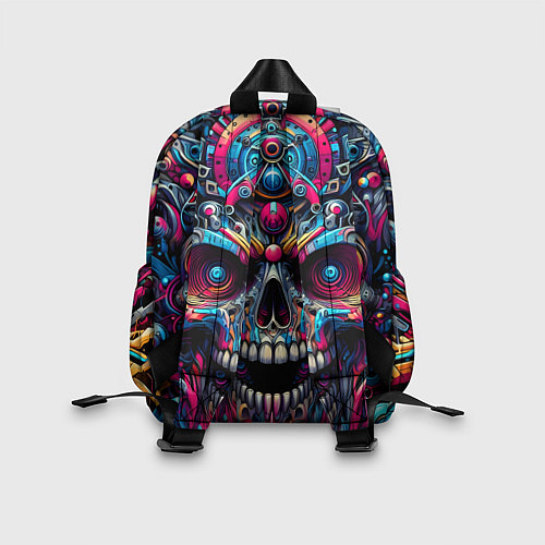 Детский рюкзак Colorful cyber skull - pattern / 3D-принт – фото 2