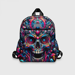 Детский рюкзак Colorful cyber skull - pattern, цвет: 3D-принт