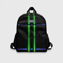 Детский рюкзак Neon black light blue green line