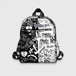 Детский рюкзак Doom x liil peep pattern black, цвет: 3D-принт
