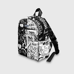 Детский рюкзак Doom x liil peep pattern black, цвет: 3D-принт — фото 2