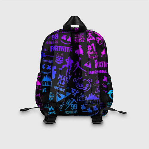 Детский рюкзак Fortnite x doom neon logo / 3D-принт – фото 2