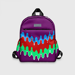 Детский рюкзак Фиолетовый с искажёнными абстрактными полосами, цвет: 3D-принт