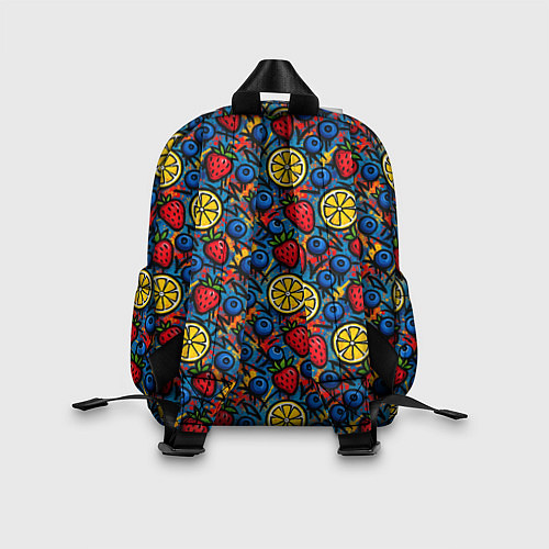 Детский рюкзак Ягоды и фрукты паттерн / 3D-принт – фото 2