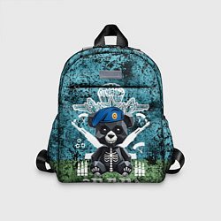 Детский рюкзак Медведь десантник на фоне флага ВДВ, цвет: 3D-принт