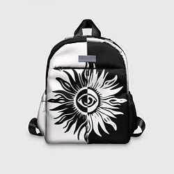 Детский рюкзак Солнце черно-белое, цвет: 3D-принт