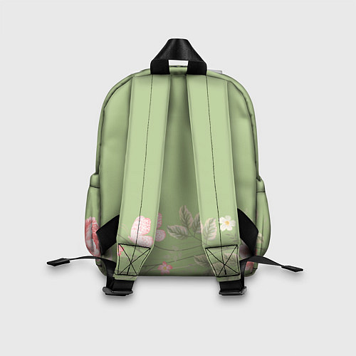 Детский рюкзак Слоненок с зайчиком в цветах на зеленом / 3D-принт – фото 2