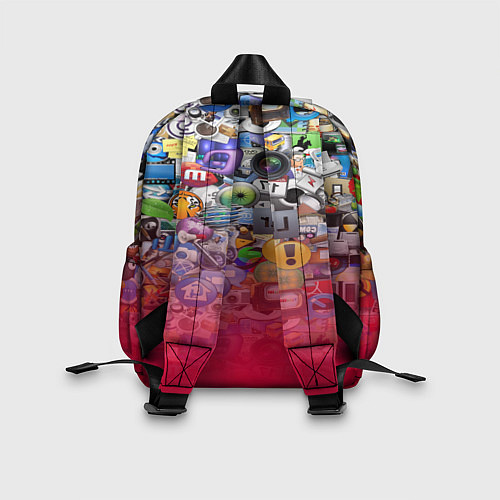 Детский рюкзак Monster energy social stiker / 3D-принт – фото 2