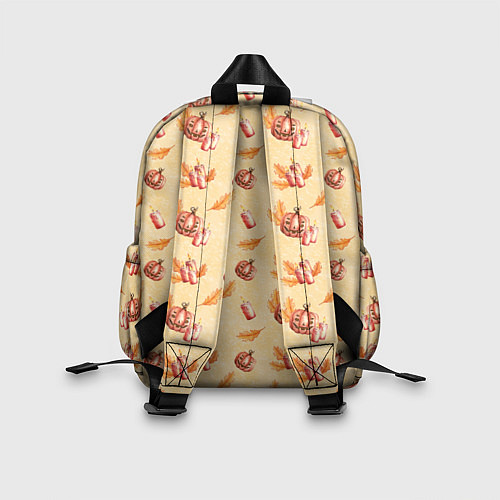 Детский рюкзак Хеллоуин с тыквой и листьями / 3D-принт – фото 2