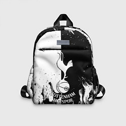 Детский рюкзак Тоттенхэм черно белый огонь, цвет: 3D-принт
