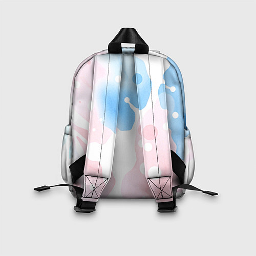 Детский рюкзак Розовые и голубые акварельные пятна на белом, AI / 3D-принт – фото 2