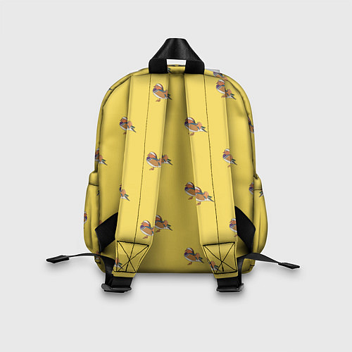 Детский рюкзак Утка мандаринка на желтом - паттерн / 3D-принт – фото 2