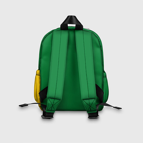 Детский рюкзак Новокузнецк, зелёно-жёлтый / 3D-принт – фото 2