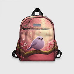 Детский рюкзак Сиреневая птица в розовом цветущем лесу
