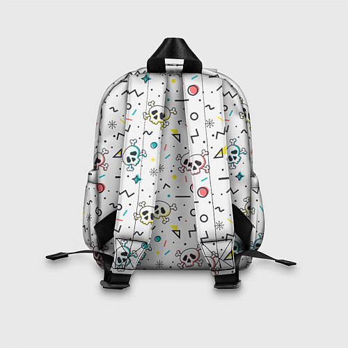 Детский рюкзак Паттерн с черепами и геометрическими фигурами на Х / 3D-принт – фото 2