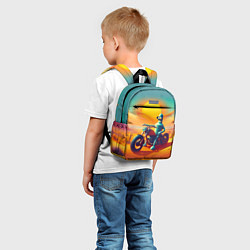 Детский рюкзак Робот Бендер на мотоцикле в пустыне, цвет: 3D-принт — фото 2