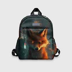 Детский рюкзак Лиса на фоне высоток, цвет: 3D-принт