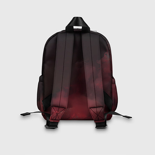 Детский рюкзак Черная лошадь в красном тумане / 3D-принт – фото 2