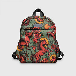 Детский рюкзак Красный конь и розы