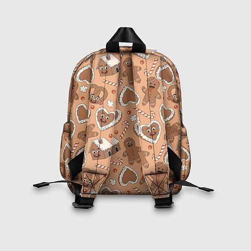 Детский рюкзак Паттерн с новогодним печеньем / 3D-принт – фото 2