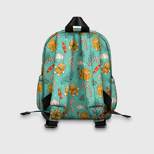 Детский рюкзак Новогодний паттерн печенье с конфетами / 3D-принт – фото 2