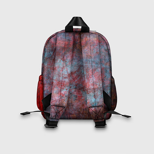 Детский рюкзак Абстракция - red rust on blue / 3D-принт – фото 2