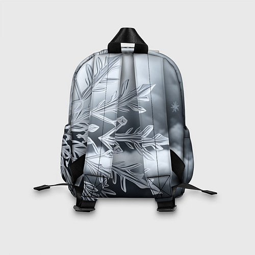 Детский рюкзак Снежинка на черно белое / 3D-принт – фото 2