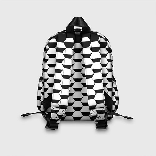 Детский рюкзак Juventus геометрия черно белая / 3D-принт – фото 2