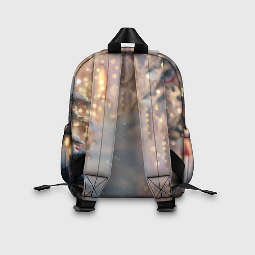 Детский рюкзак Удивленная лошадка - Новый год / 3D-принт – фото 2