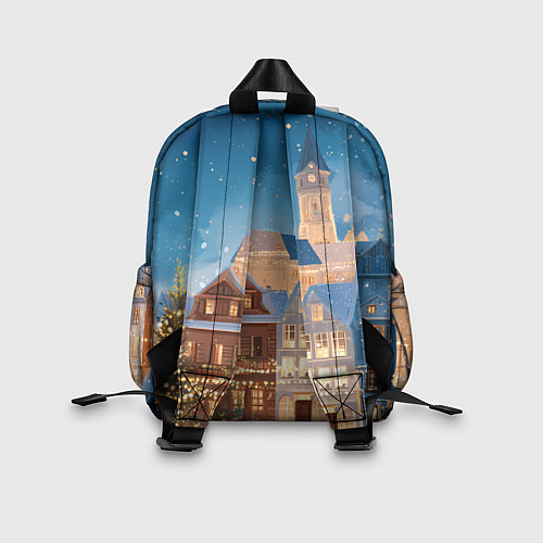 Детский рюкзак Новогодний дворик и елка / 3D-принт – фото 2