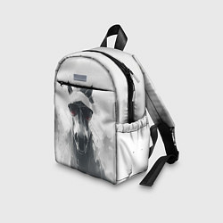 Детский рюкзак Черно-белый новогодний конь, цвет: 3D-принт — фото 2