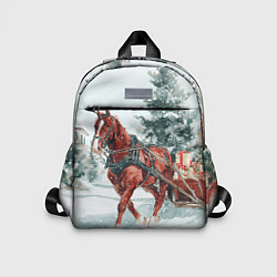 Детский рюкзак Новогодняя лошадка 2026, цвет: 3D-принт
