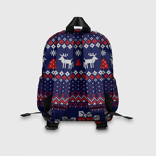 Детский рюкзак Новогодний вязаный паттерн / 3D-принт – фото 2