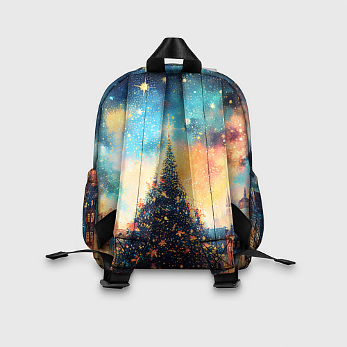 Детский рюкзак Новогодняя елка за городом / 3D-принт – фото 2