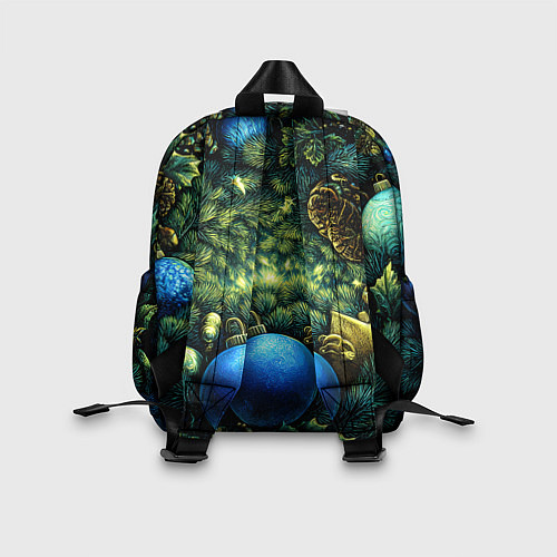 Детский рюкзак Новогодние шарики на елке / 3D-принт – фото 2