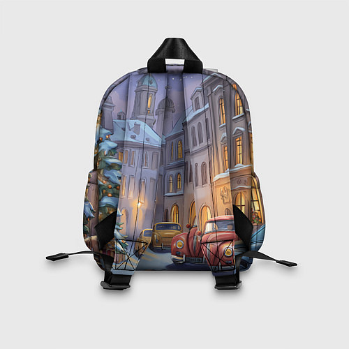 Детский рюкзак Новогодний снежный двор / 3D-принт – фото 2