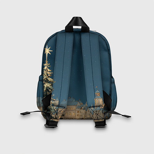 Детский рюкзак Новогодняя атмосфера в городе / 3D-принт – фото 2