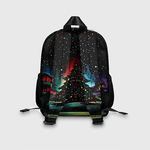 Детский рюкзак Новый год на черном фоне / 3D-принт – фото 2