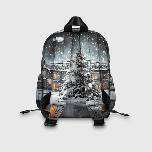 Детский рюкзак Новогодний снегопад / 3D-принт – фото 2