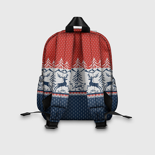 Детский рюкзак Вязаный узор с оленями / 3D-принт – фото 2