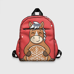 Детский рюкзак Новогодняя лошадка с печенькой