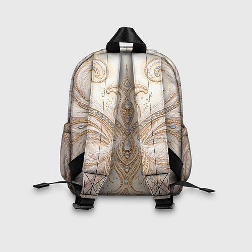 Детский рюкзак Перламутровый орнамент с перьями / 3D-принт – фото 2