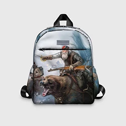 Детский рюкзак Русский воин на медведе, цвет: 3D-принт