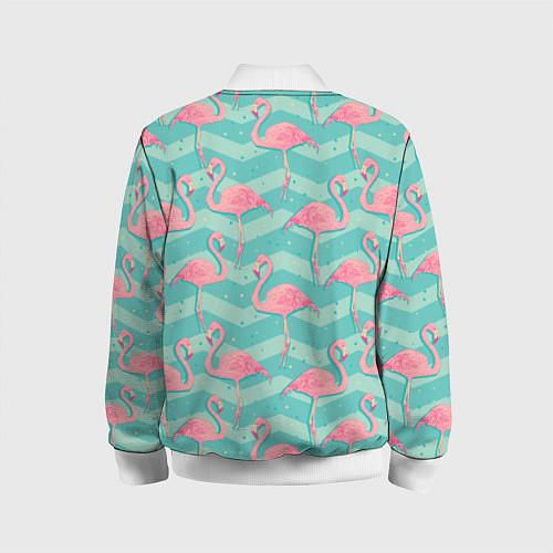 Детский бомбер Flamingo Pattern / 3D-Белый – фото 2