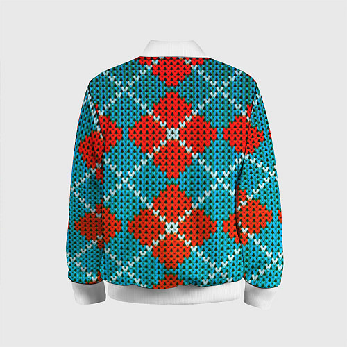 Детский бомбер Knitting pattern / 3D-Белый – фото 2